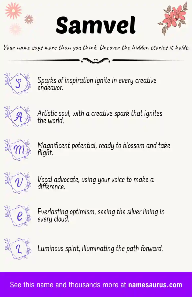 Acrostic poem about Samvel.