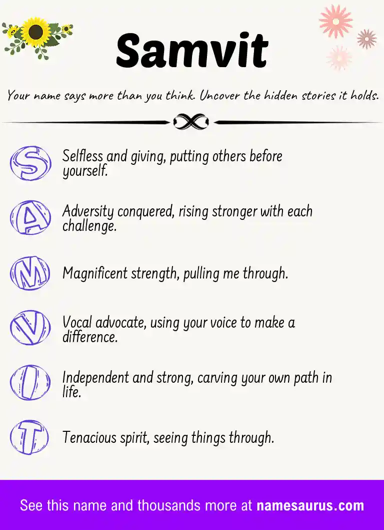 Acrostic poem about Samvit.