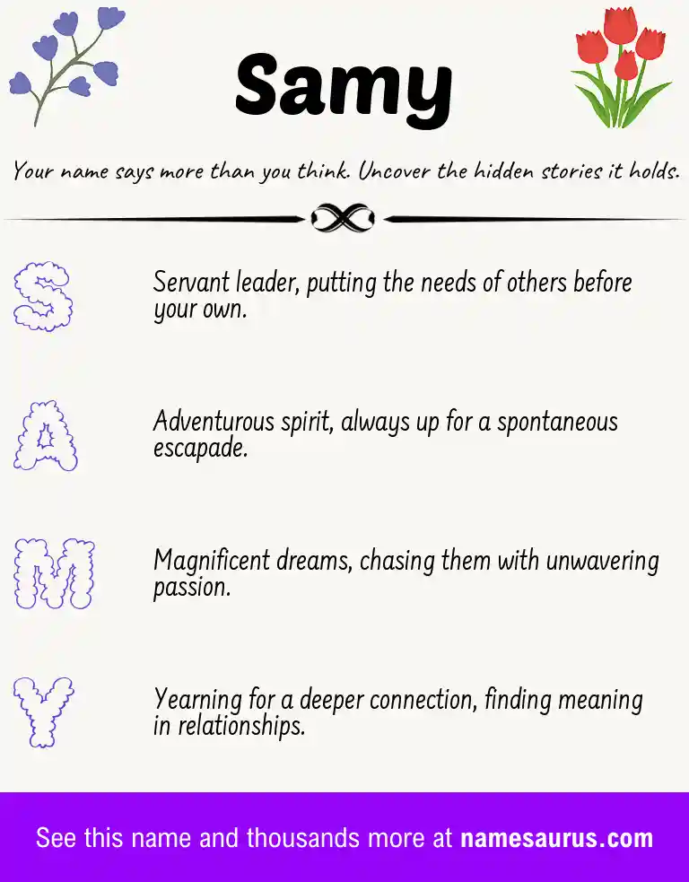 Acrostic poem about Samy.