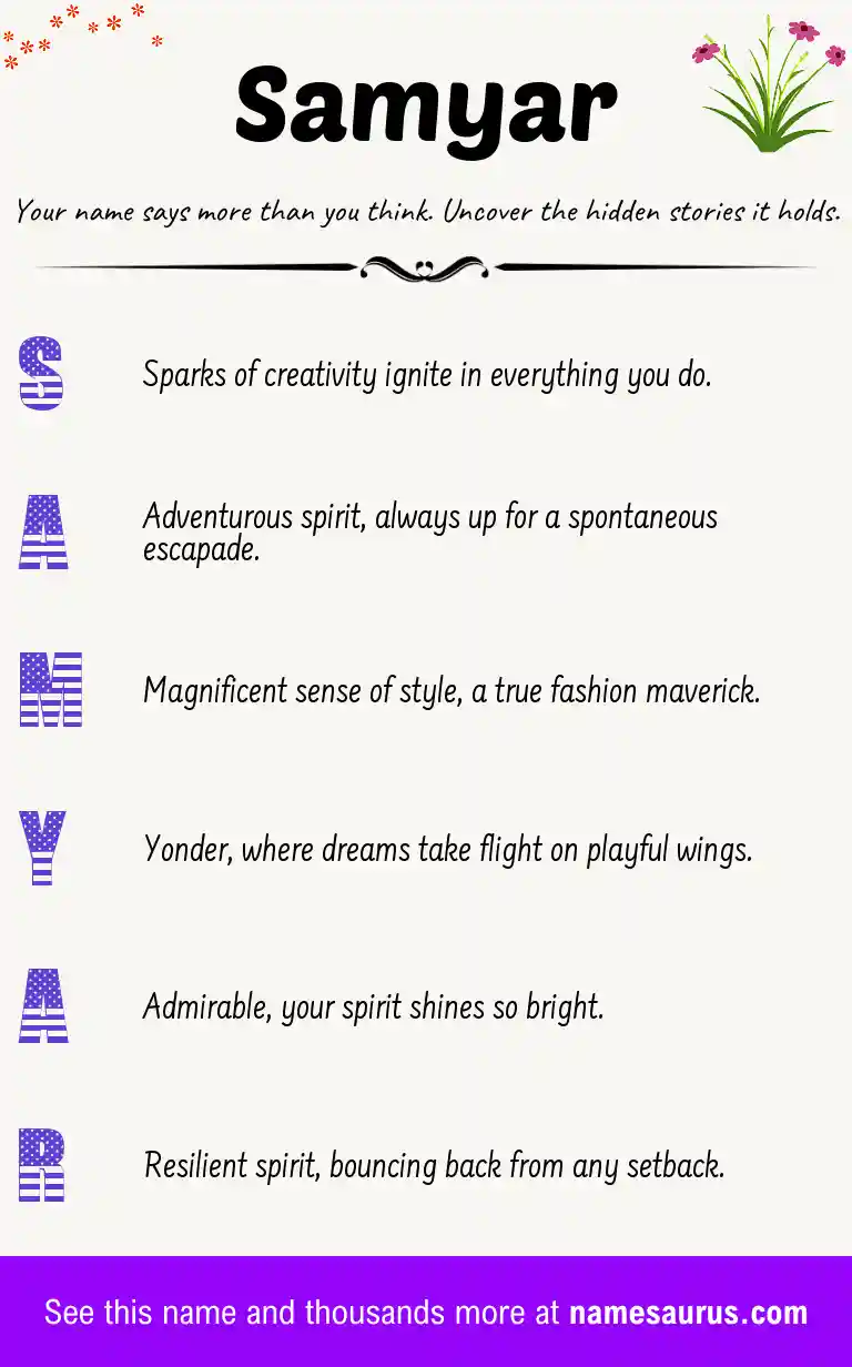 Acrostic poem about Samyar.