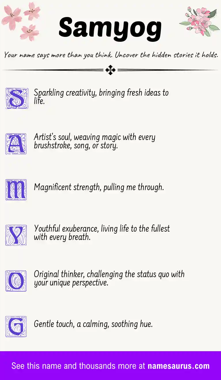 Acrostic poem about Samyog.