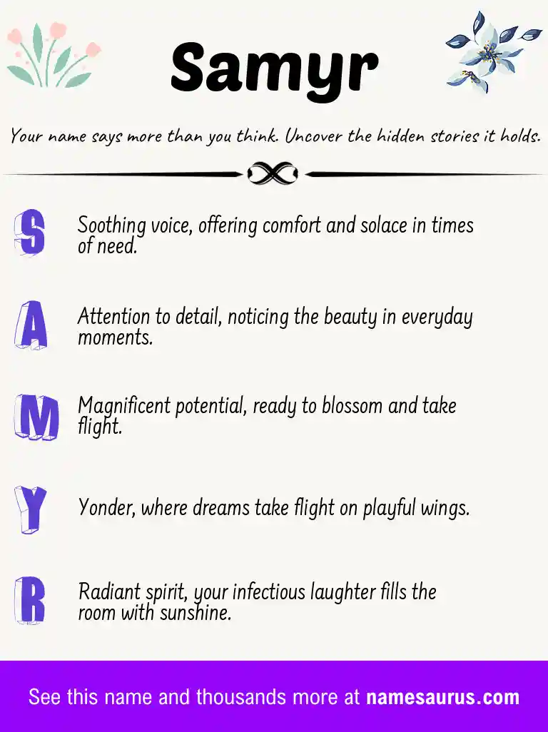 Acrostic poem about Samyr.