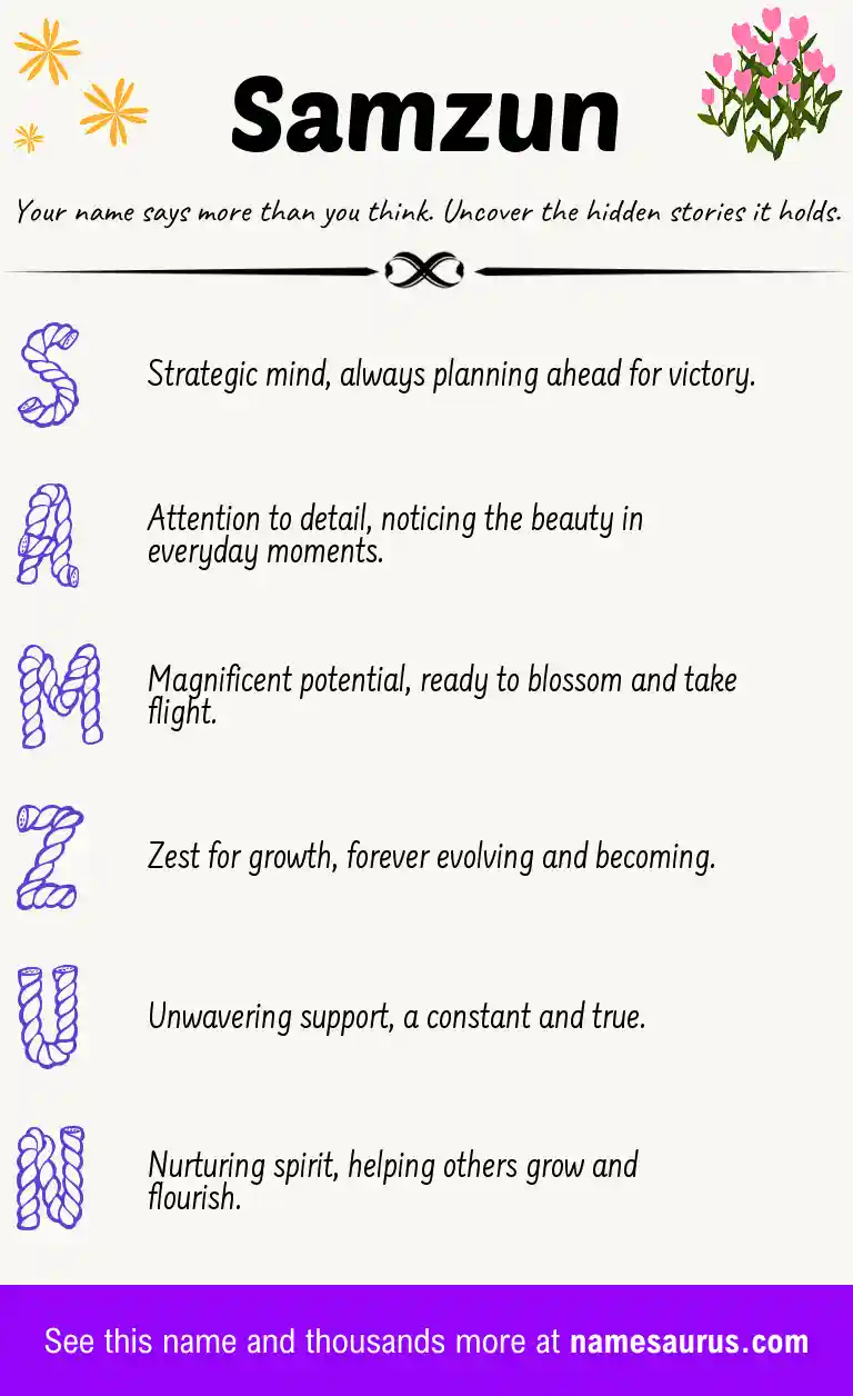 Acrostic poem about Samzun.