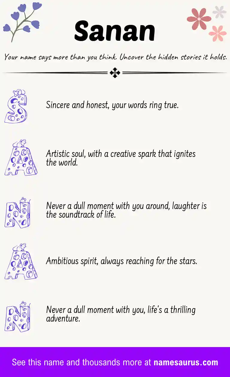 Acrostic poem about Sanan.