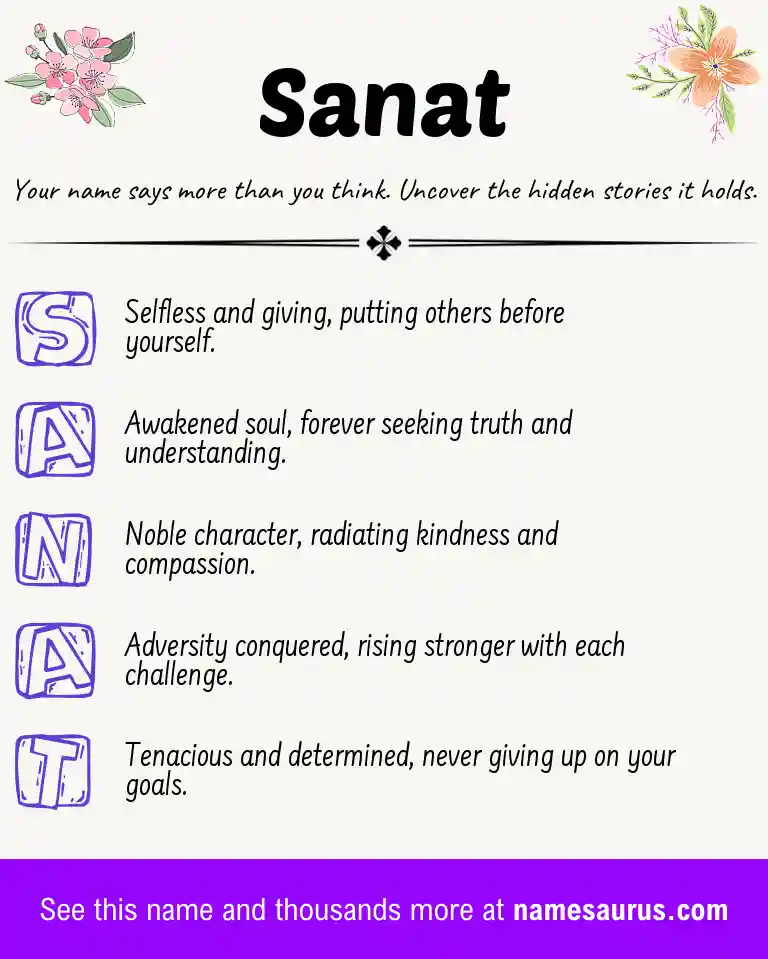 Acrostic poem about Sanat.
