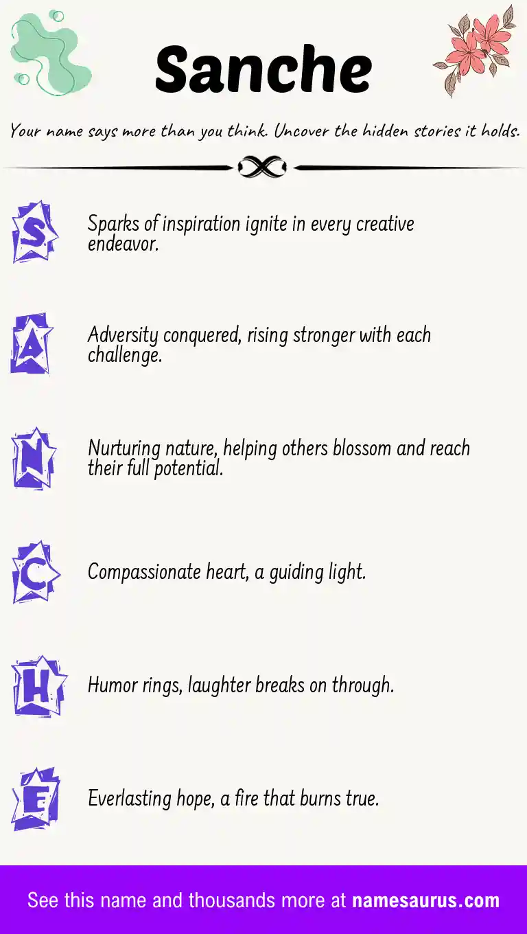 Acrostic poem about Sanche.