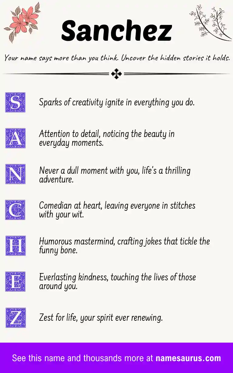 Acrostic poem about Sanchez.