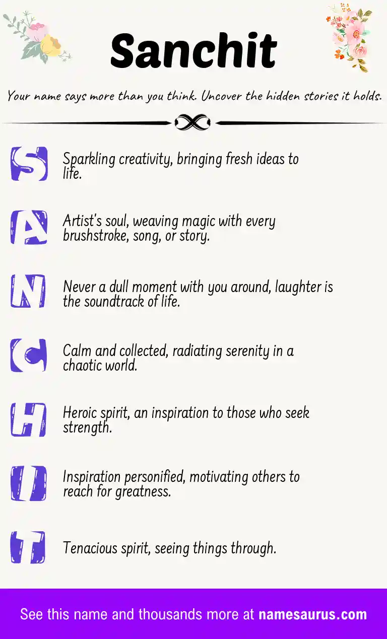 Acrostic poem about Sanchit.
