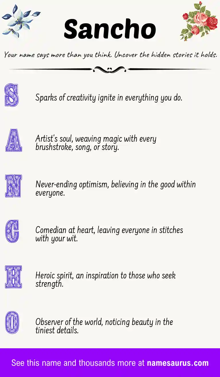 Acrostic poem about Sancho.