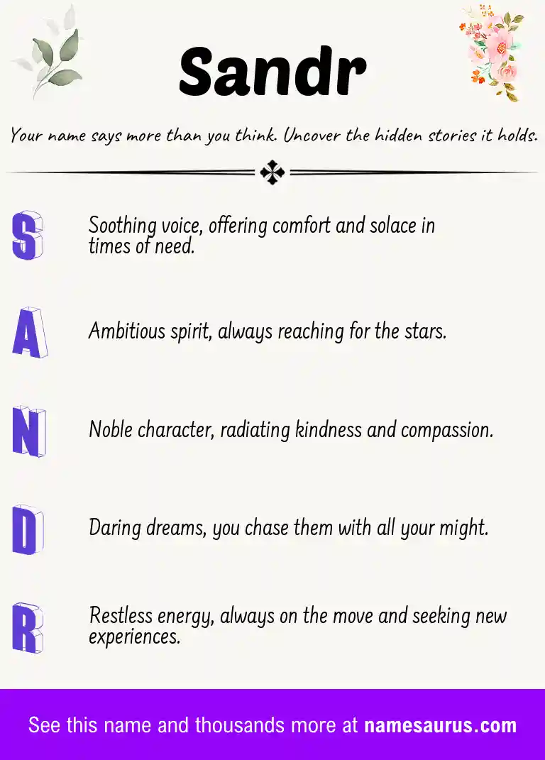 Acrostic poem about Sandr.