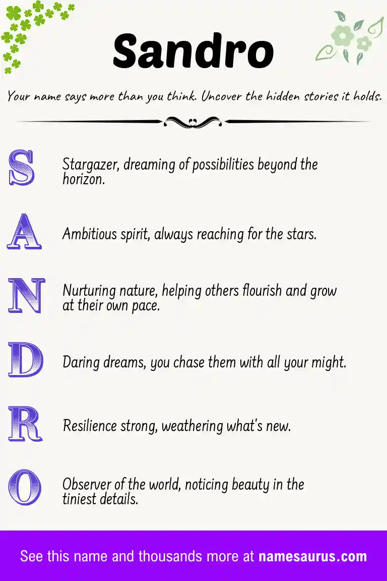 Acrostic poem about Sandro.