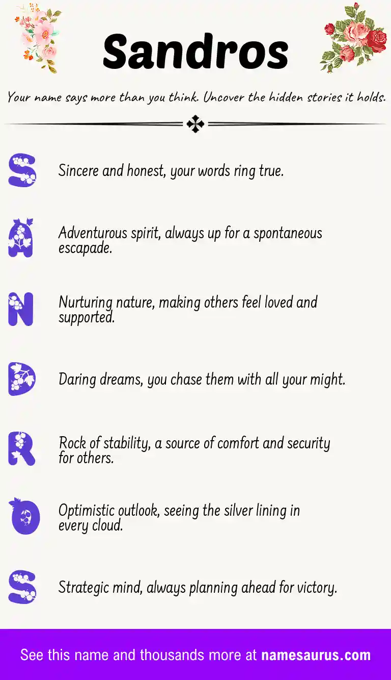 Acrostic poem about Sandros.