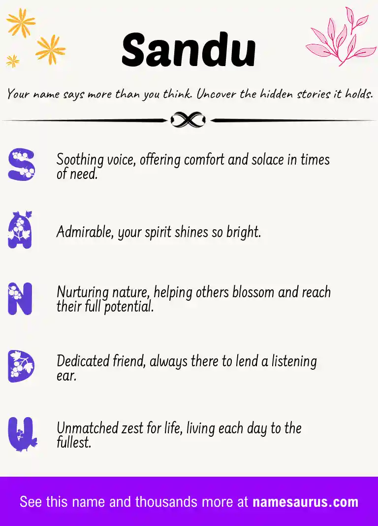 Acrostic poem about Sandu.