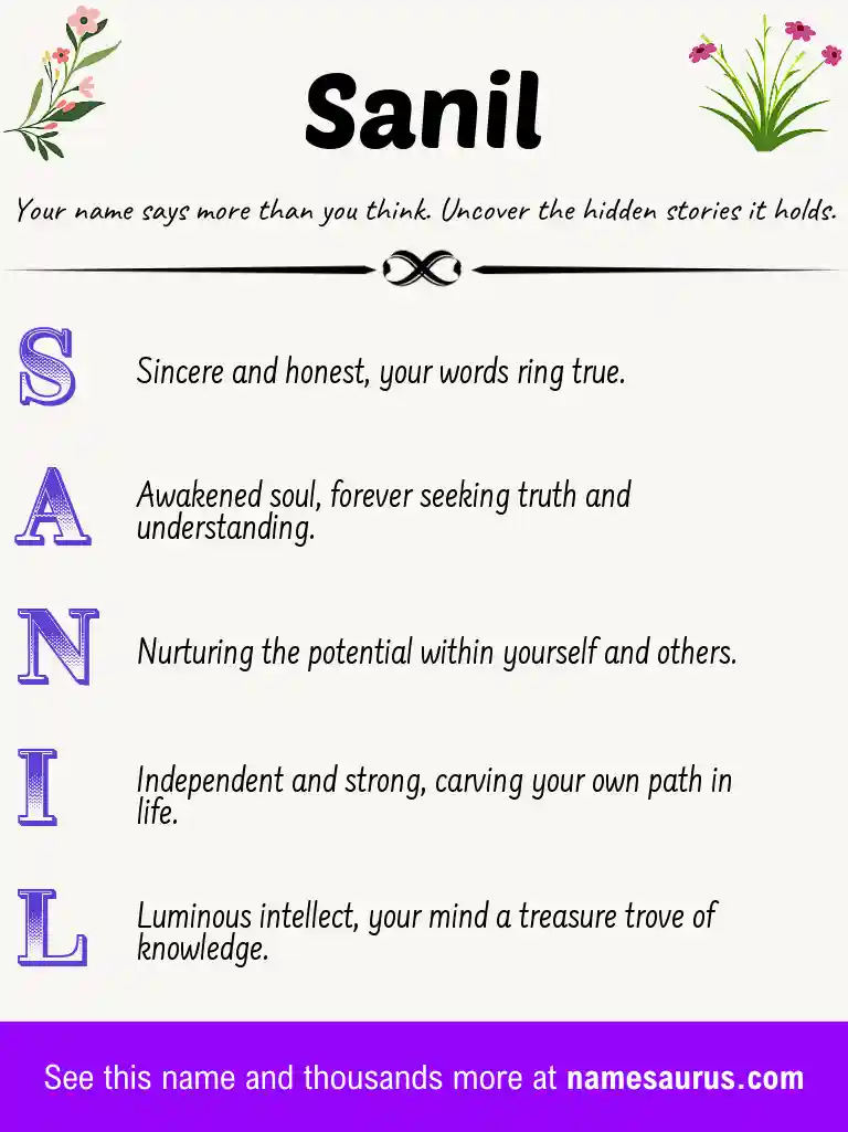 Acrostic poem about Sanil.