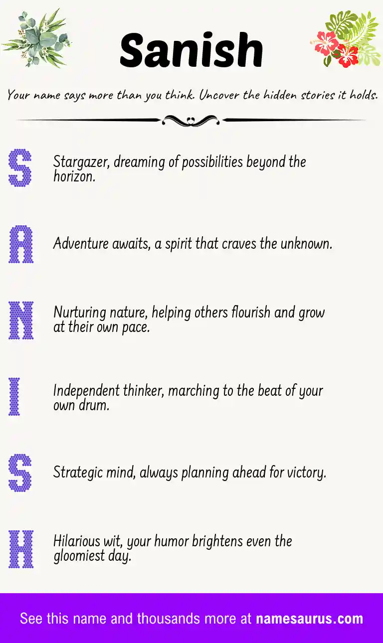 Acrostic poem about Sanish.