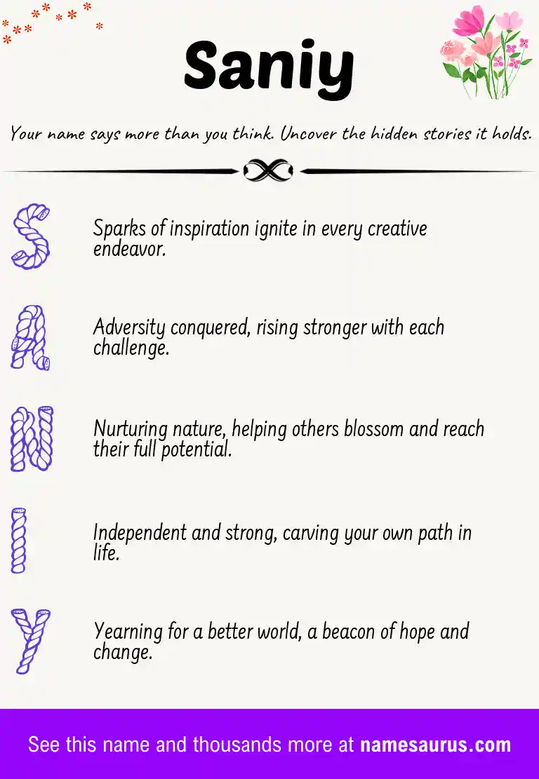 Acrostic poem about Saniy.