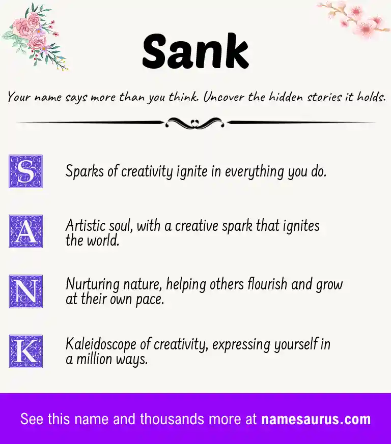 Acrostic poem about Sank.