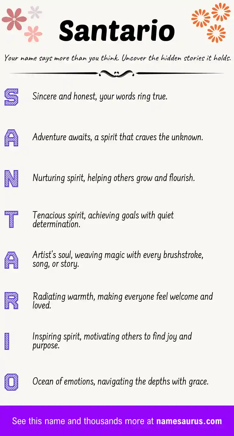 Acrostic poem about Santario.