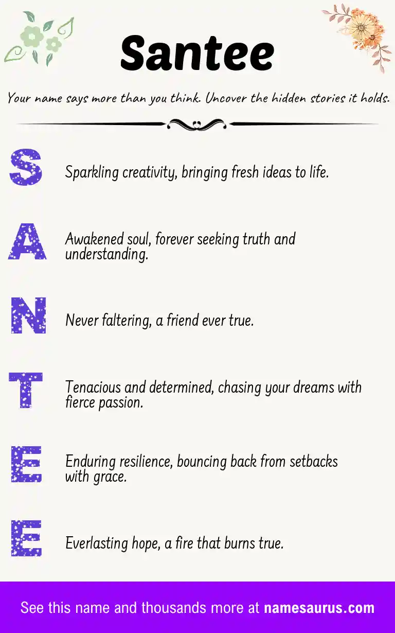 Acrostic poem about Santee.