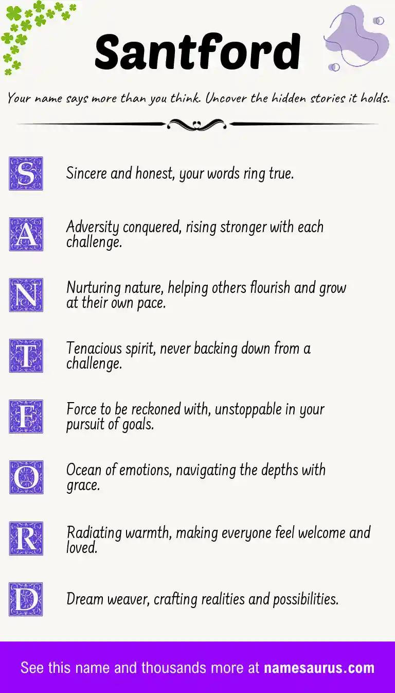 Acrostic poem about Santford.