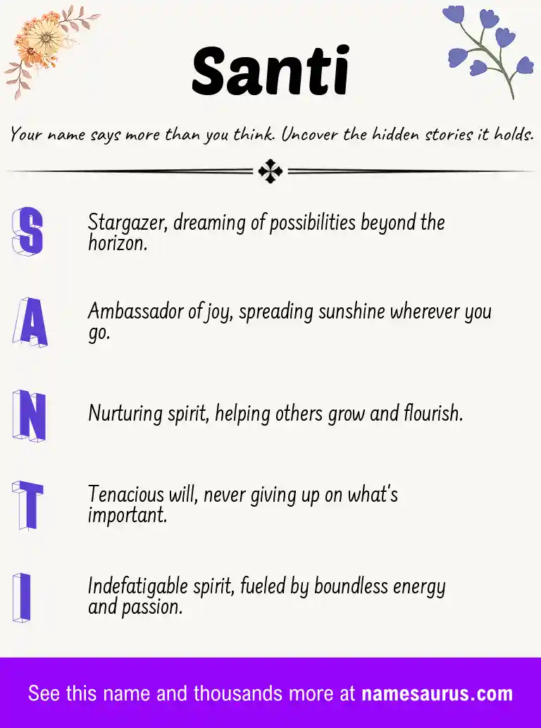 Acrostic poem about Santi.