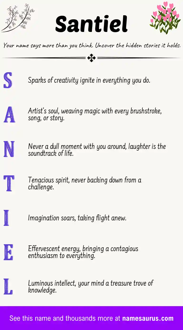 Acrostic poem about Santiel.