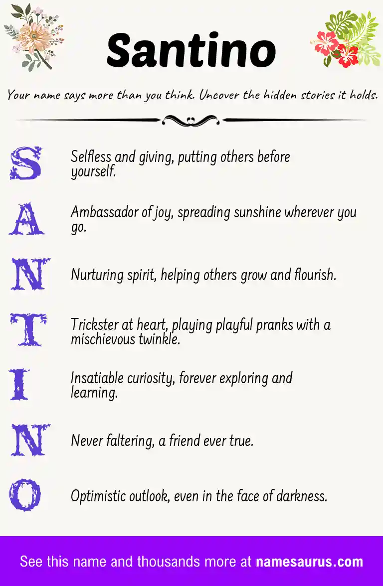 Acrostic poem about Santino.