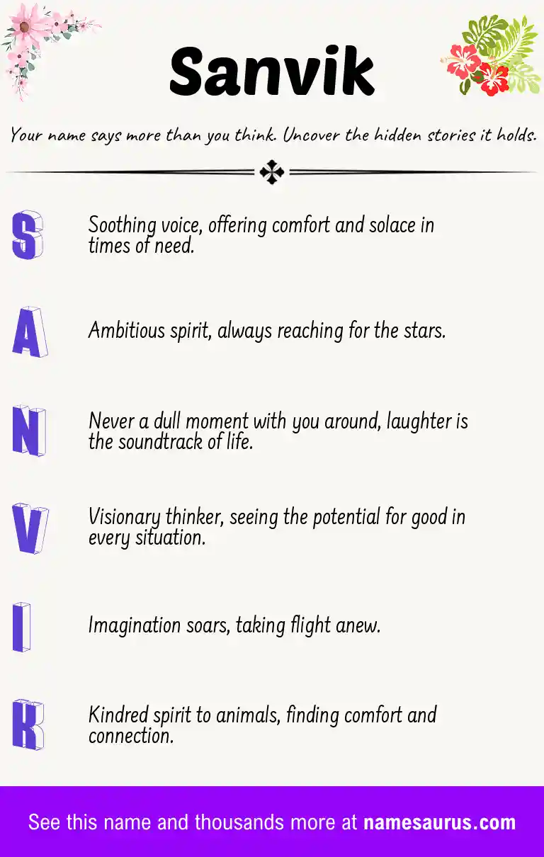 Acrostic poem about Sanvik.