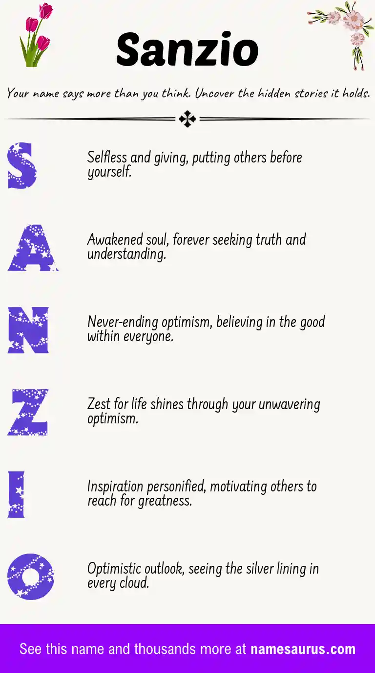 Acrostic poem about Sanzio.