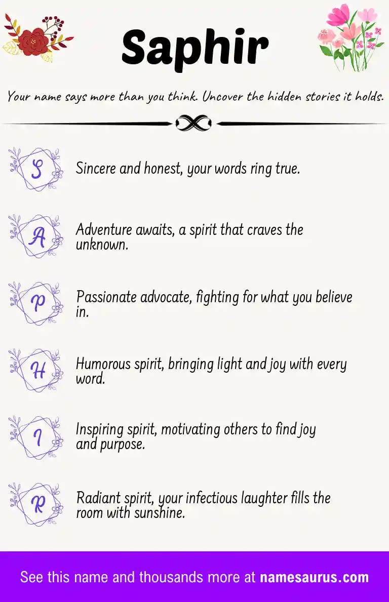 Acrostic poem about Saphir.