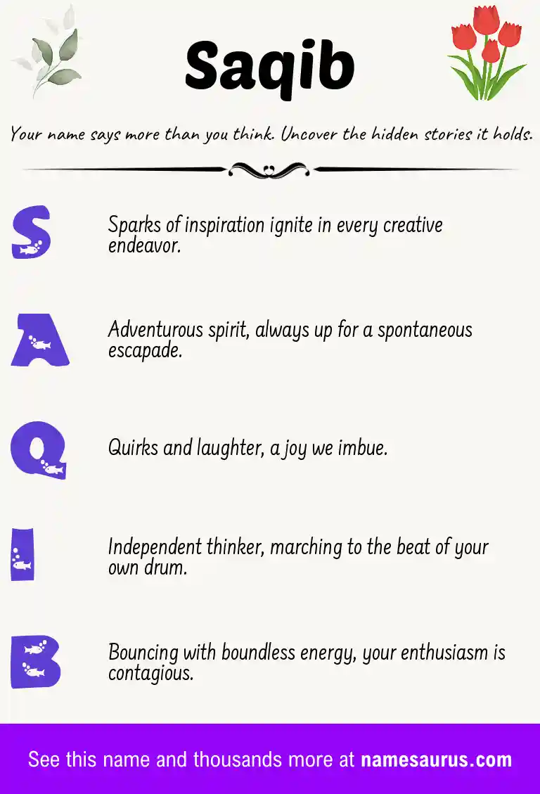 Acrostic poem about Saqib.