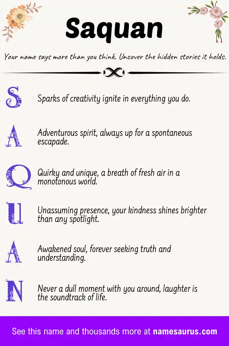 Acrostic poem about Saquan.