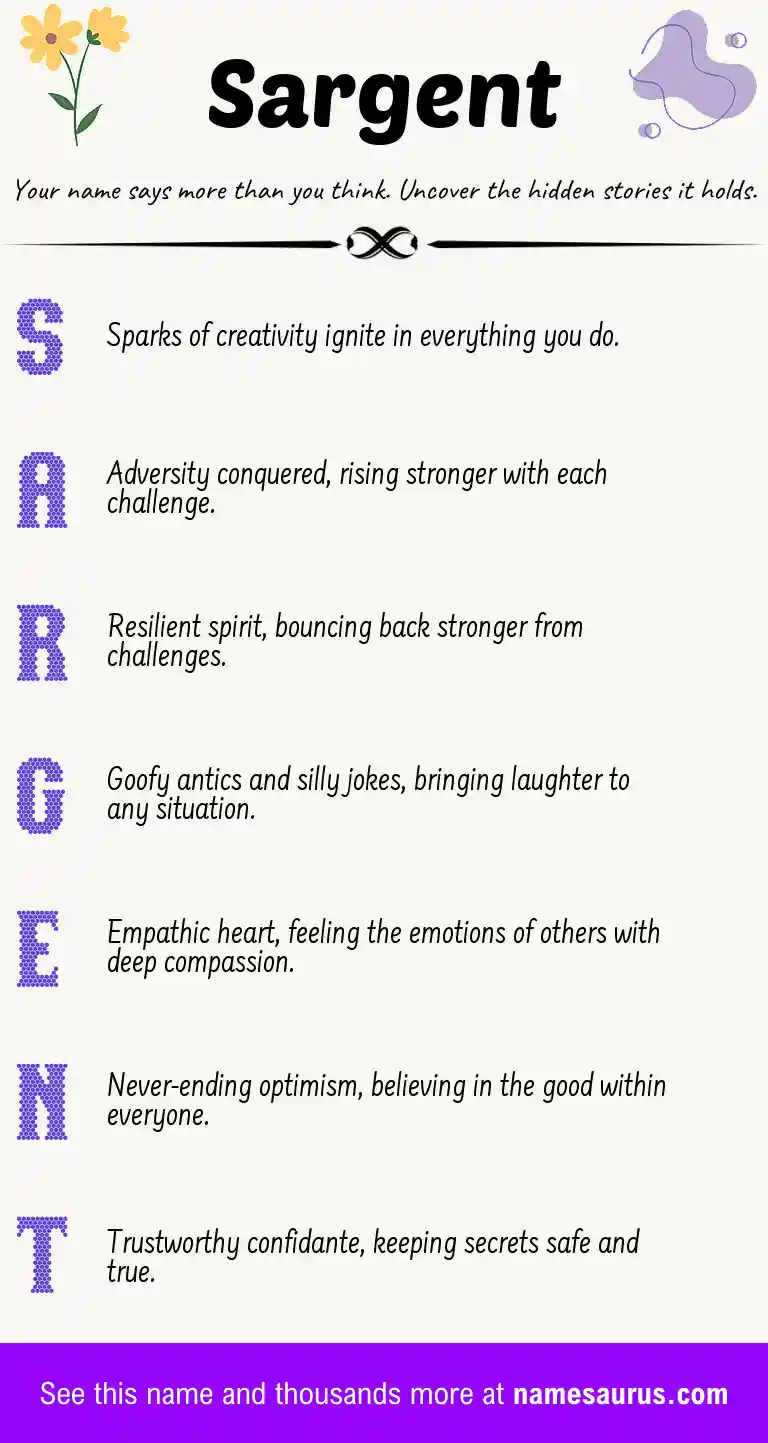 Acrostic poem about Sargent.