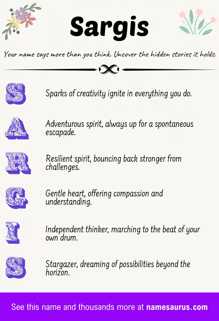 Acrostic poem about Sargis.