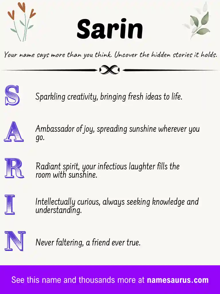 Acrostic poem about Sarin.