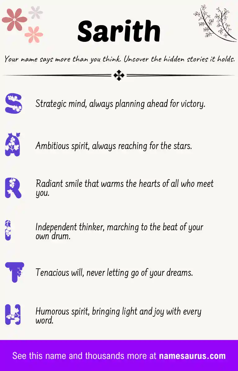 Acrostic poem about Sarith.