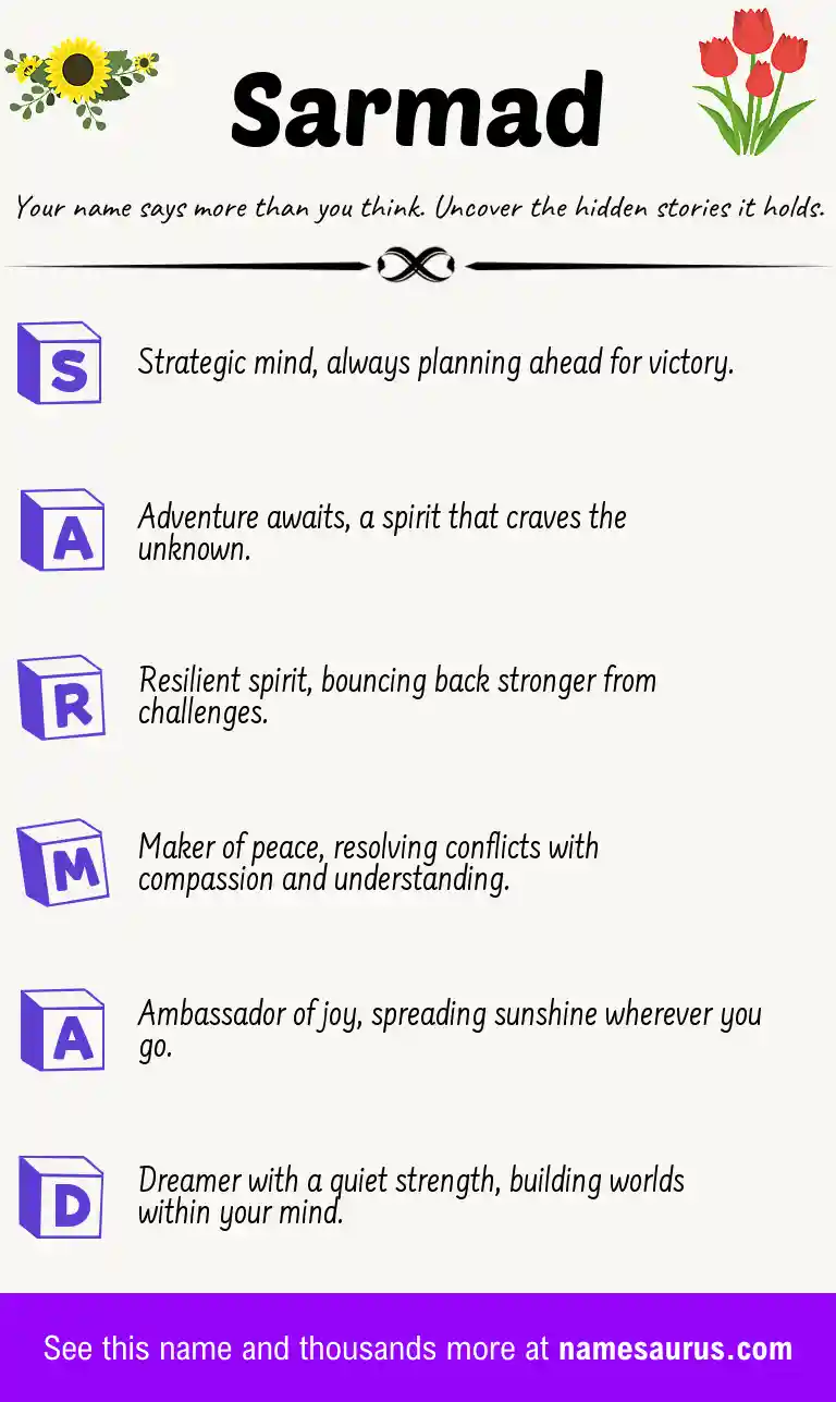 Acrostic poem about Sarmad.
