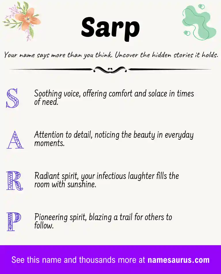 Acrostic poem about Sarp.