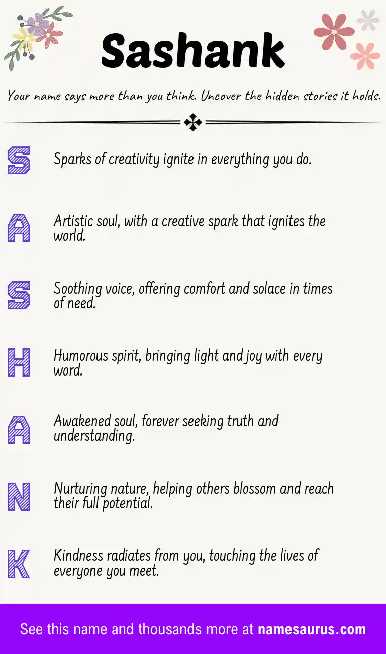 Acrostic poem about Sashank.