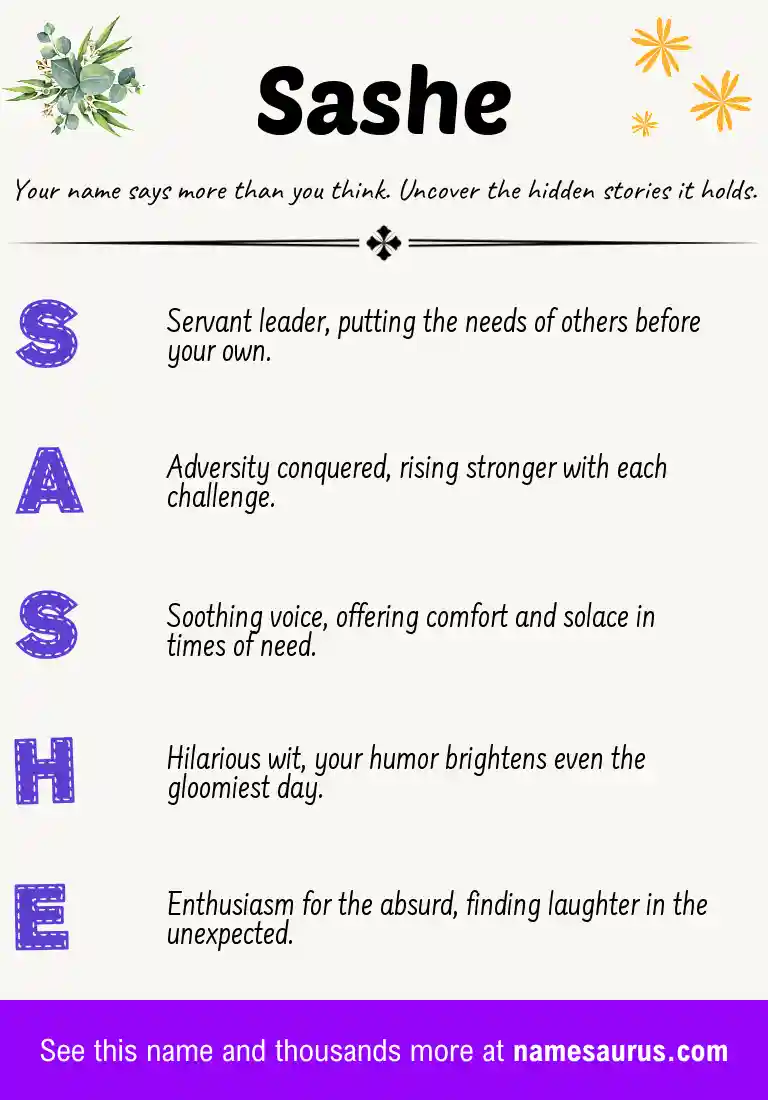 Acrostic poem about Sashe.