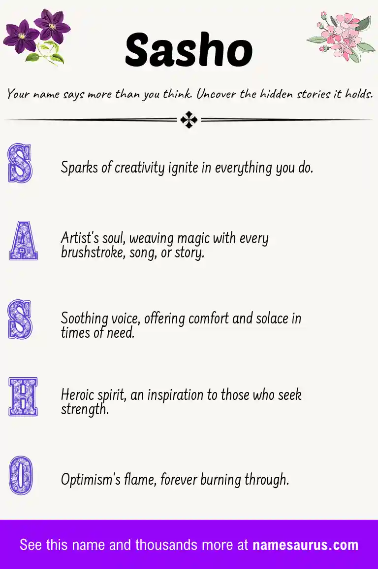 Acrostic poem about Sasho.