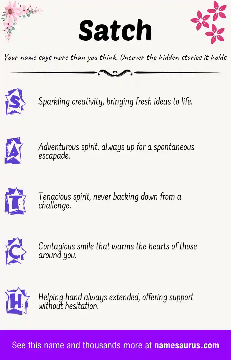 Acrostic poem about Satch.