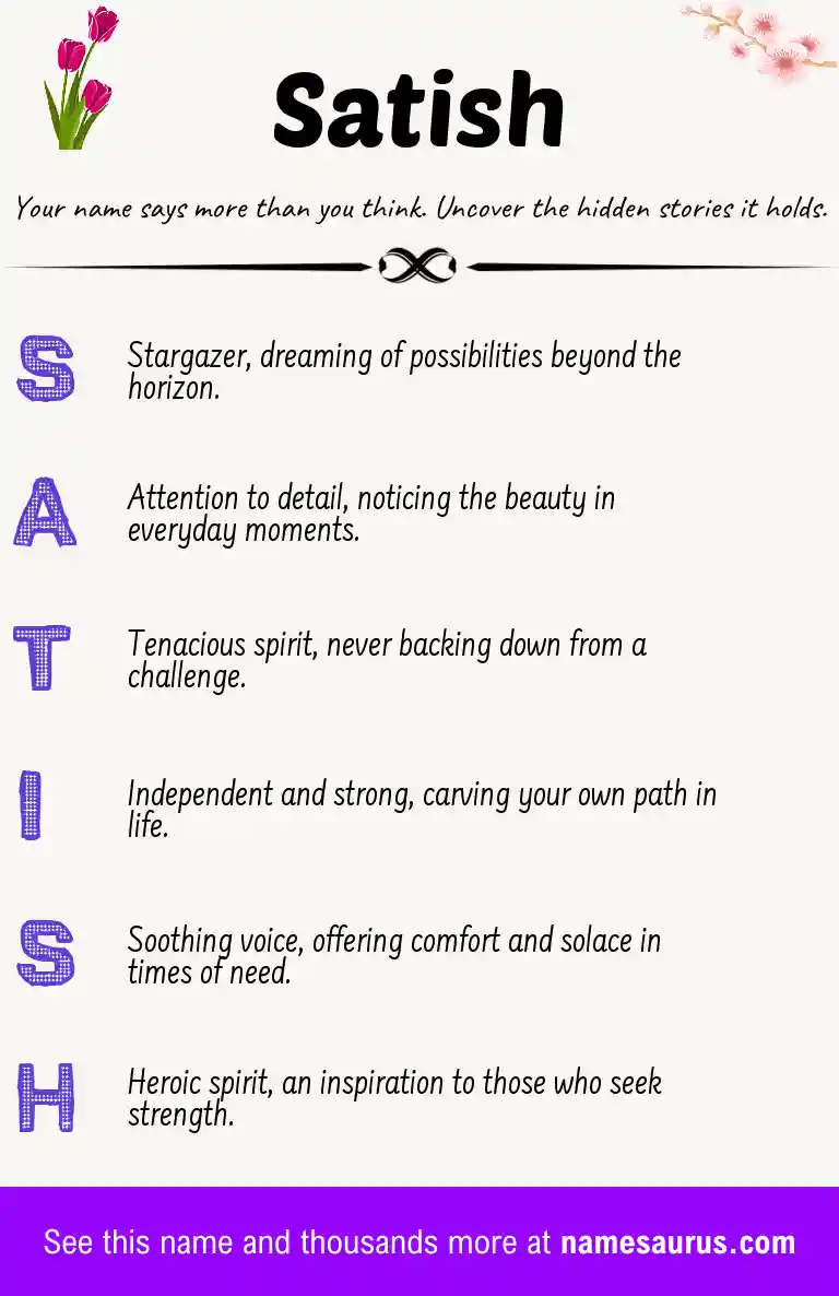 Acrostic poem about Satish.