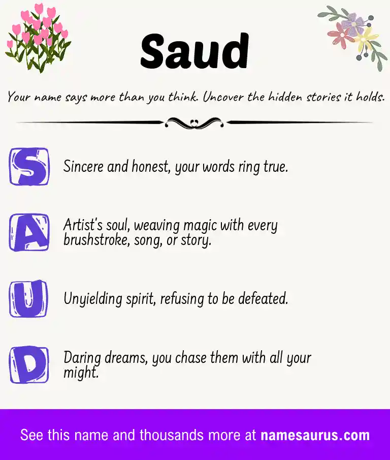 Acrostic poem about Saud.