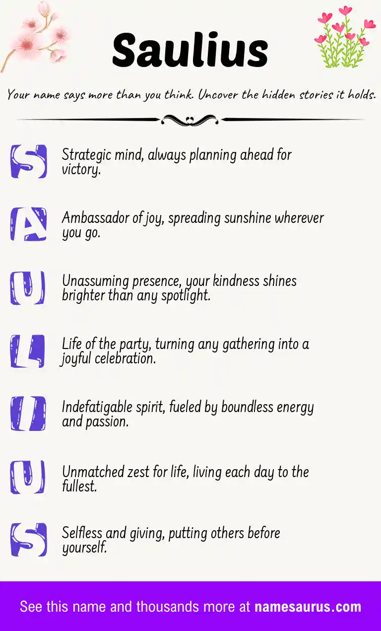Acrostic poem about Saulius.