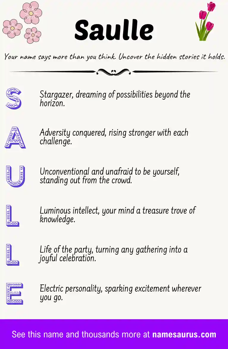 Acrostic poem about Saulle.