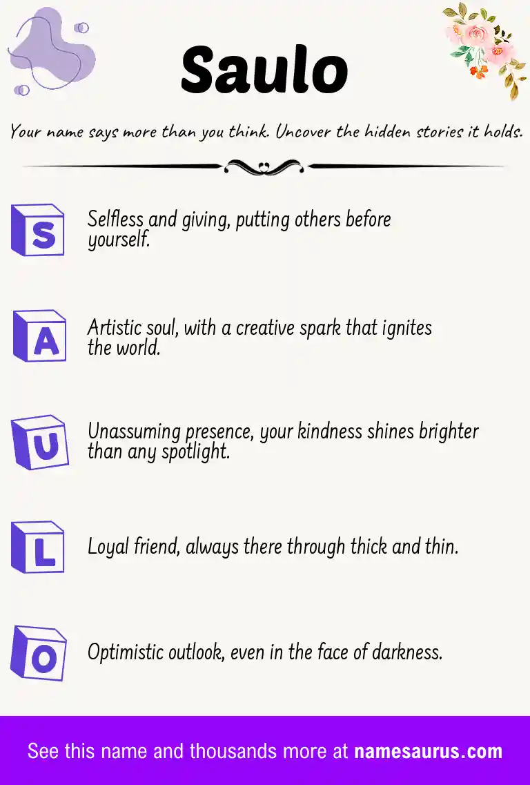 Acrostic poem about Saulo.
