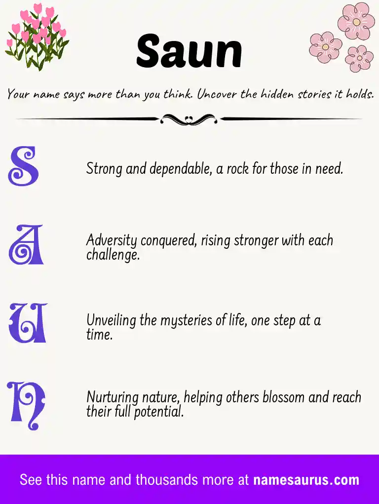 Acrostic poem about Saun.