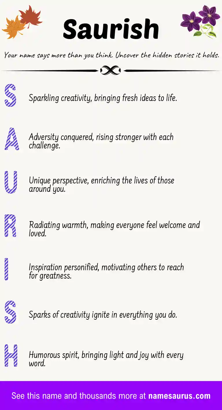 Acrostic poem about Saurish.