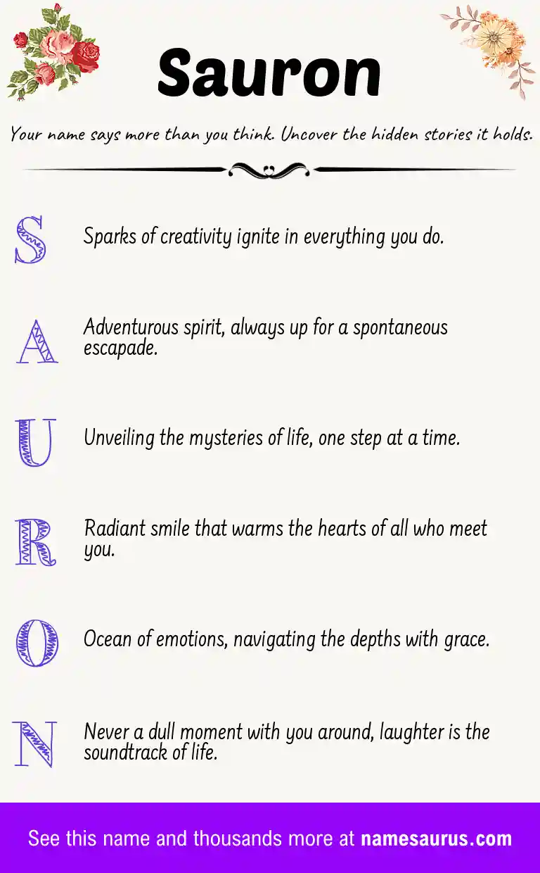 Acrostic poem about Sauron.
